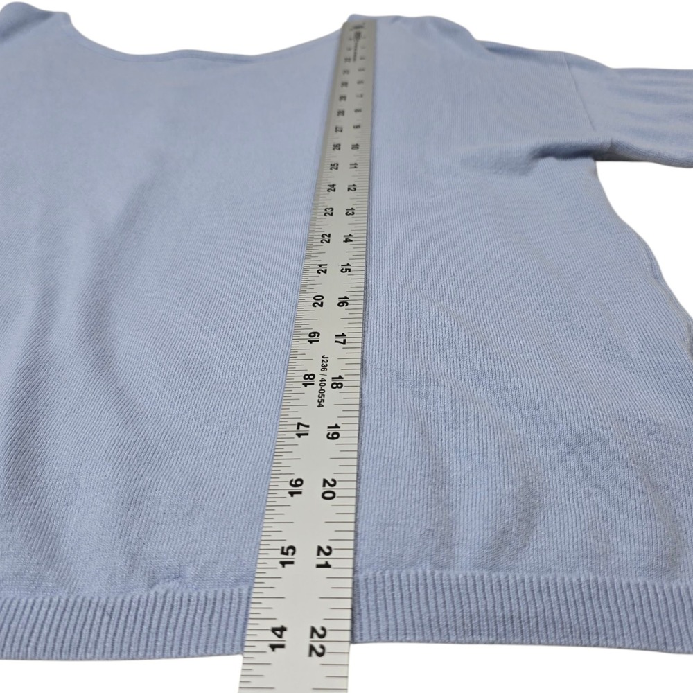 Lascana Women's Blue Short Sleeve Back Button Sweater Round Neck Size 10/12 - Picture 11 of 13